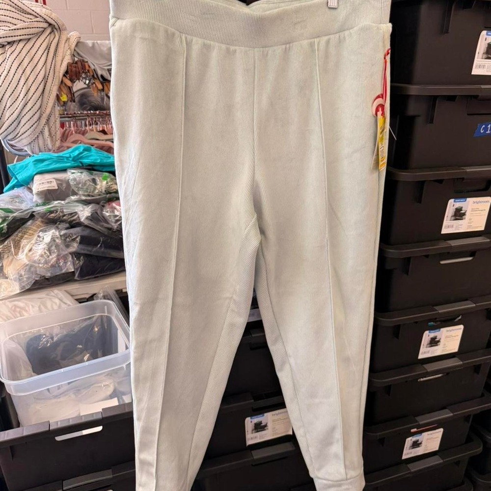 Mint‎ Green Ribbed Jogger Pants